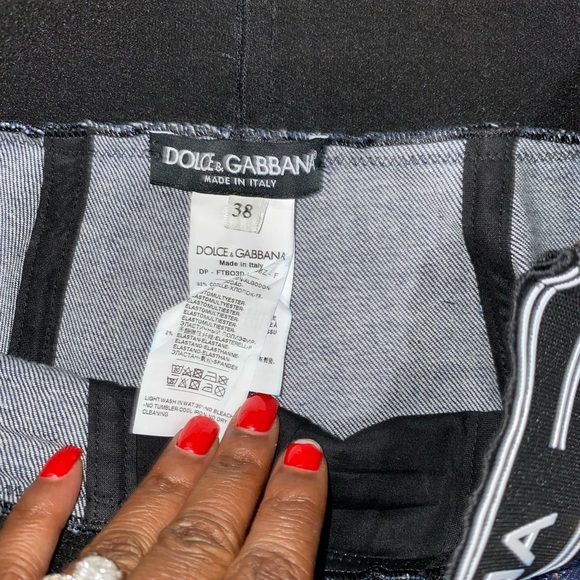 **SOLD** Dolce & Gabbana Denim Capri Pants with Branded Logo Waistband 38 IT - Picture 9 of 12